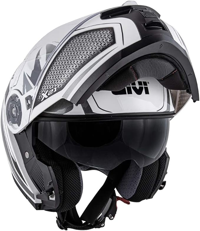 Casco de moto abatible deportivo Givi X.21Challenger Spirit Blanco Negro Azul