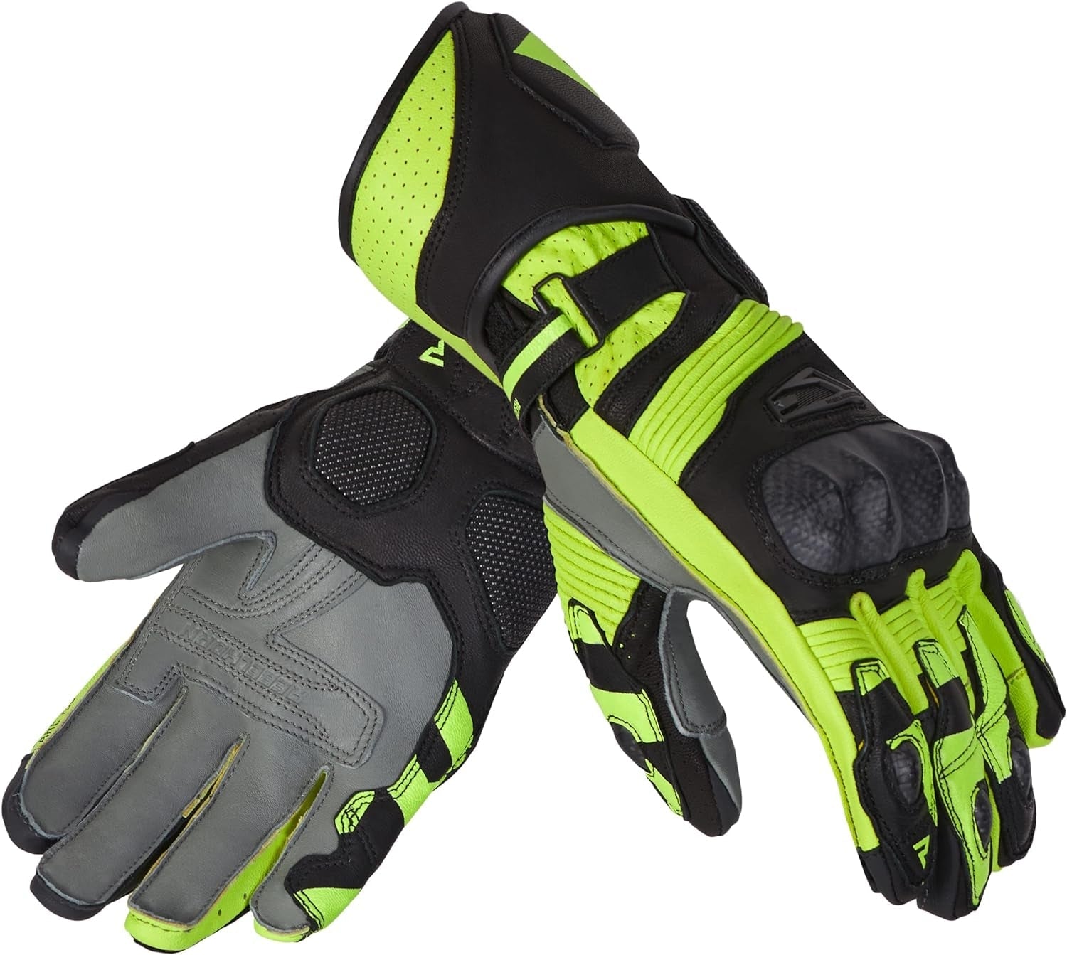 REBEL HORN - GUANTES PIEL FIGHTER BLACK/FLUO YELLOW - SECURTEX MOTOR S.L (t/a MaximoMoto)