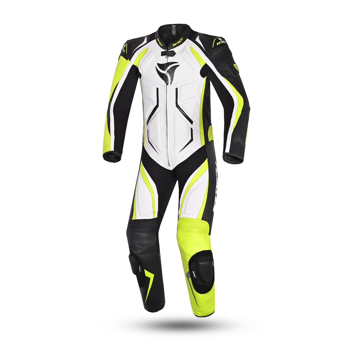 R-TECH -Mono 1 PC Defender GP Blanco/Negro/Amarillo Fluor - SECURTEX MOTOR S.L (t/a MaximoMoto)