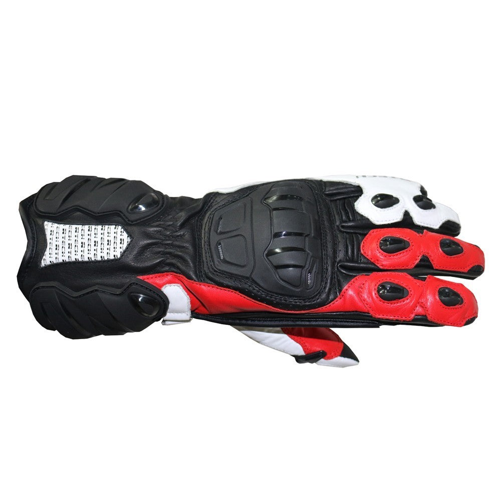 R-TECH - Guante Piel Hawk Negro/Rojo