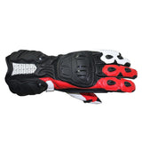 R-TECH - Guante Piel Hawk Negro/Rojo