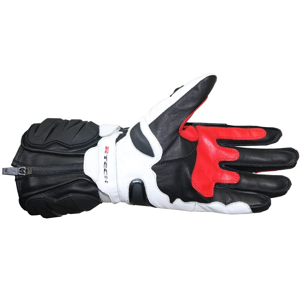 R-TECH - Guante Piel Hawk Negro/Rojo