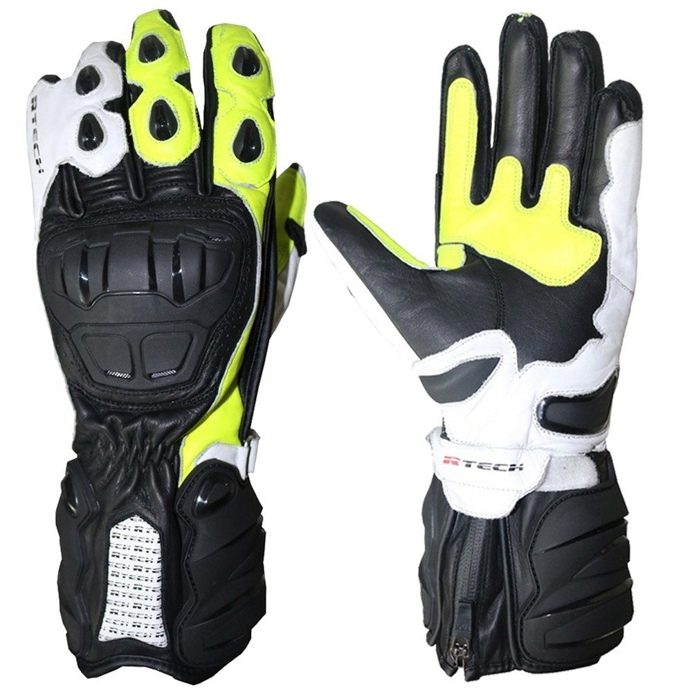 R-TECH - Guante Piel Hawk Negro/Amarillo Fluor - SECURTEX MOTOR S.L (t/a MaximoMoto)