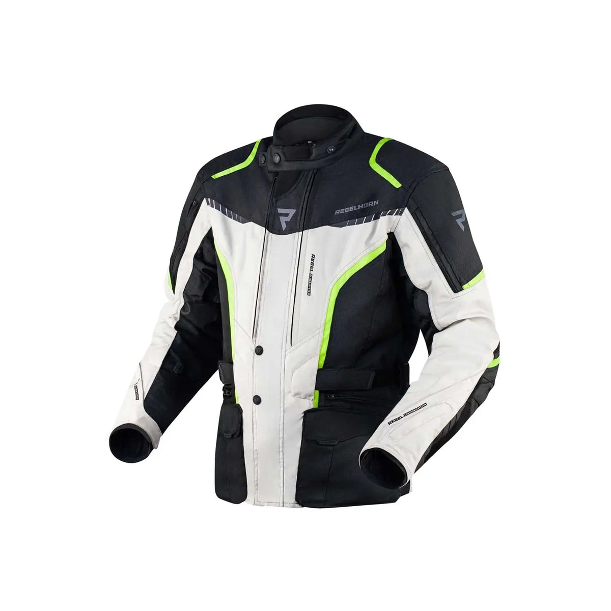 REBEL HORN - TEXTILE JACKET HIKER III BLACK/GREY/FLO YELLOW - SECURTEX MOTOR S.L (t/a MaximoMoto)