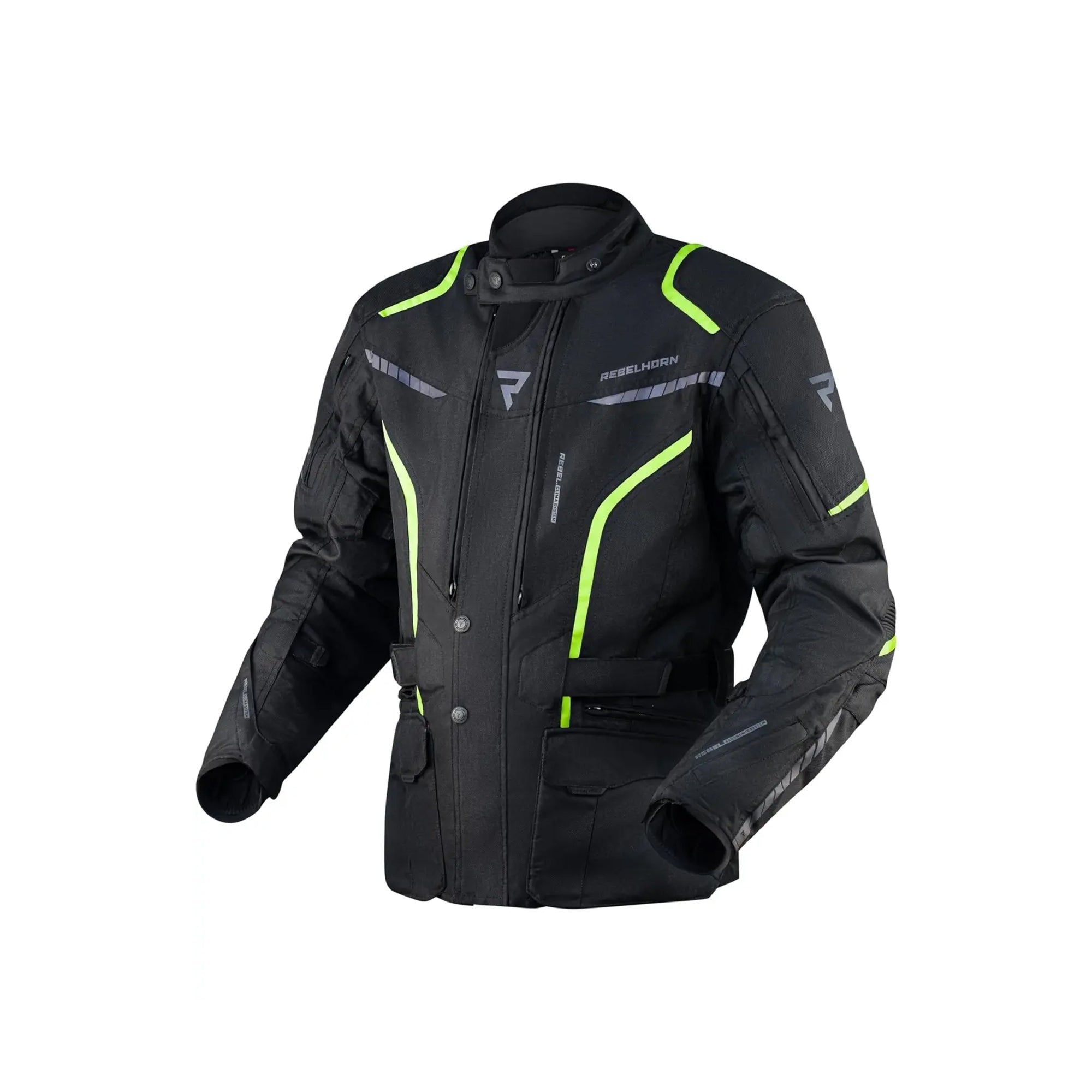REBEL HORN - TEXTILE JACKET HIKER III BLACK/FLO YELLOW - SECURTEX MOTOR S.L (t/a MaximoMoto)