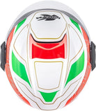 KAPPA KV37 EVO Moto Cara Abierta Casco Blanco Negro Rojo Verde - CASCO