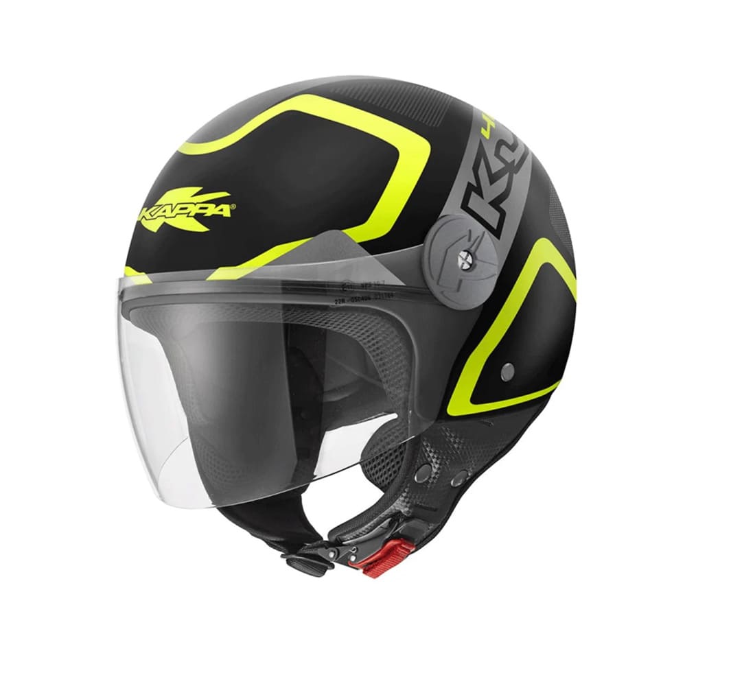 KAPPA KV40 Hawaii Moto Cara Abierta Casco Negro Gris Amarillo - CASCO