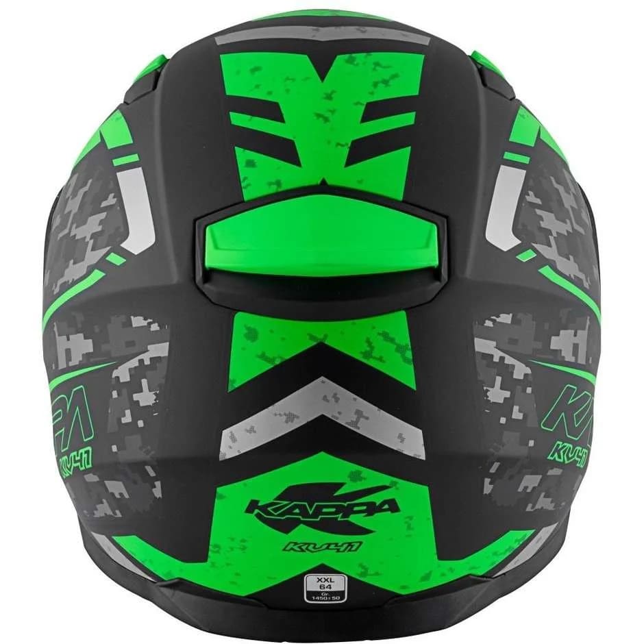 KAPPA KV41 Dallas Moto Casco Integral Negro Mate Verde - CASCO