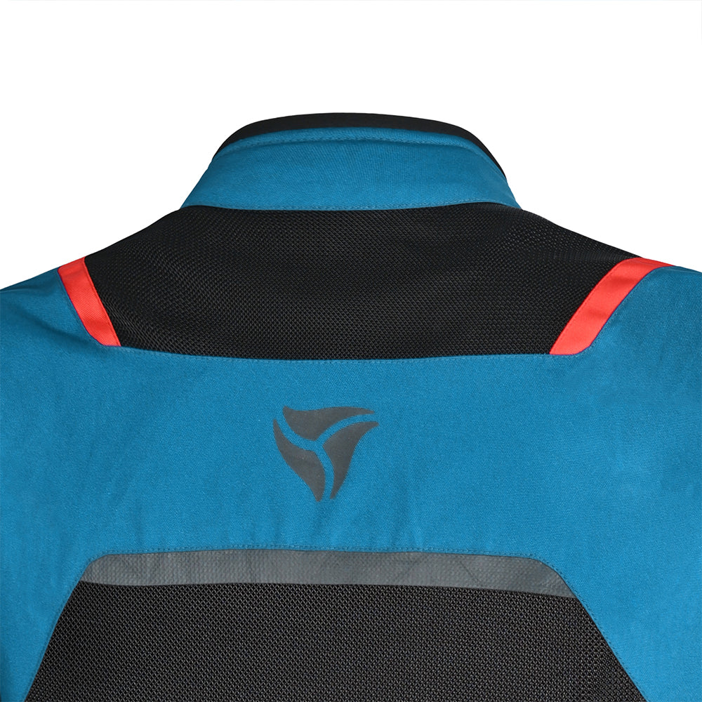 R-TECH SPIRAL MESH CHAQUETA DE MOTO DE HOMBRE TEXTIL  AZUL CLARO NEGRO ROJO