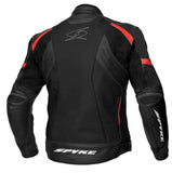 SPYKE IMOLA EVO 2.0 LEATHER JACKET BLACK FLUO RED