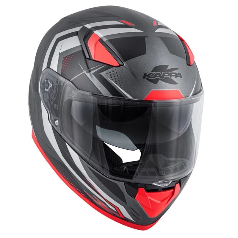 KAPPA KV41 Dallas Scraps Moto Integral Casco Rojo Titanio Mate - CASCO