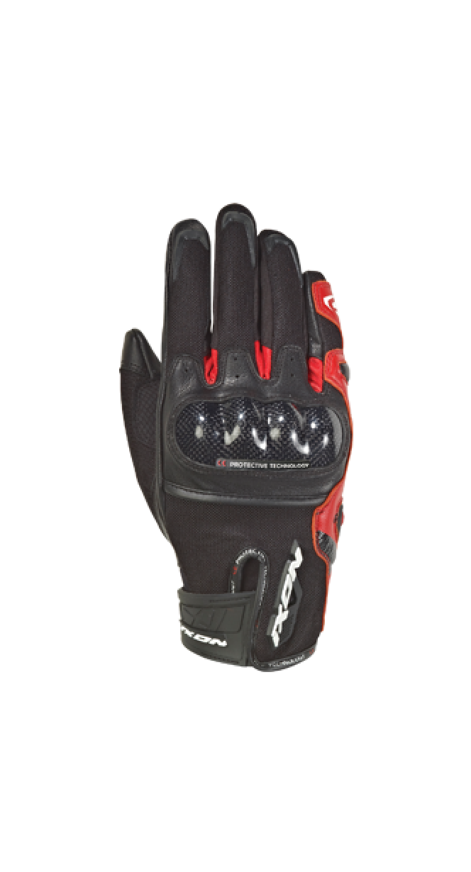 IXON RS RISE AIR hombres Roadster guantes montar negro rojo