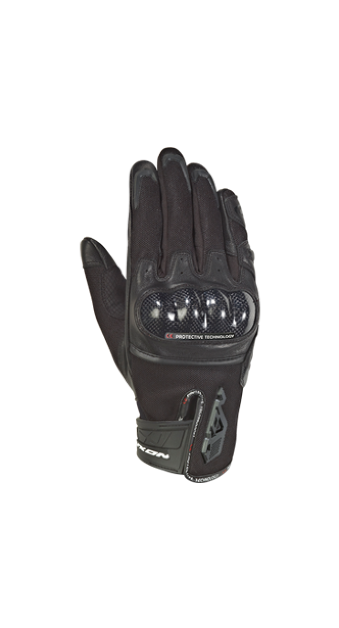 IXON RS Rise Air hombre Roadster Moto Guantes NEGRO