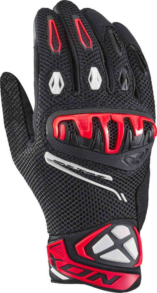 IXON MIRAGE AIRFLOW hombre Roadster moto Guantes Negro Blanco Rojo