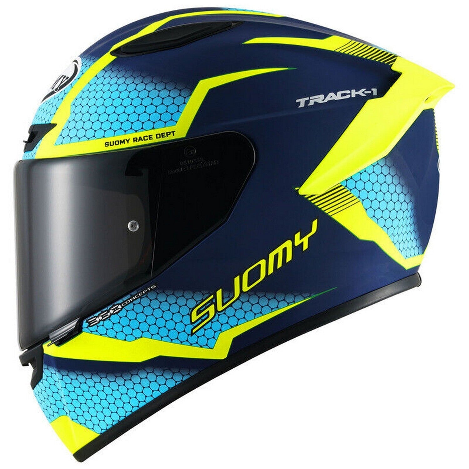 SUOMY-CASCOS TRACK-1 REACTION MATT BLUE/YELLOW - SECURTEX MOTOR S.L (t/a MaximoMoto)