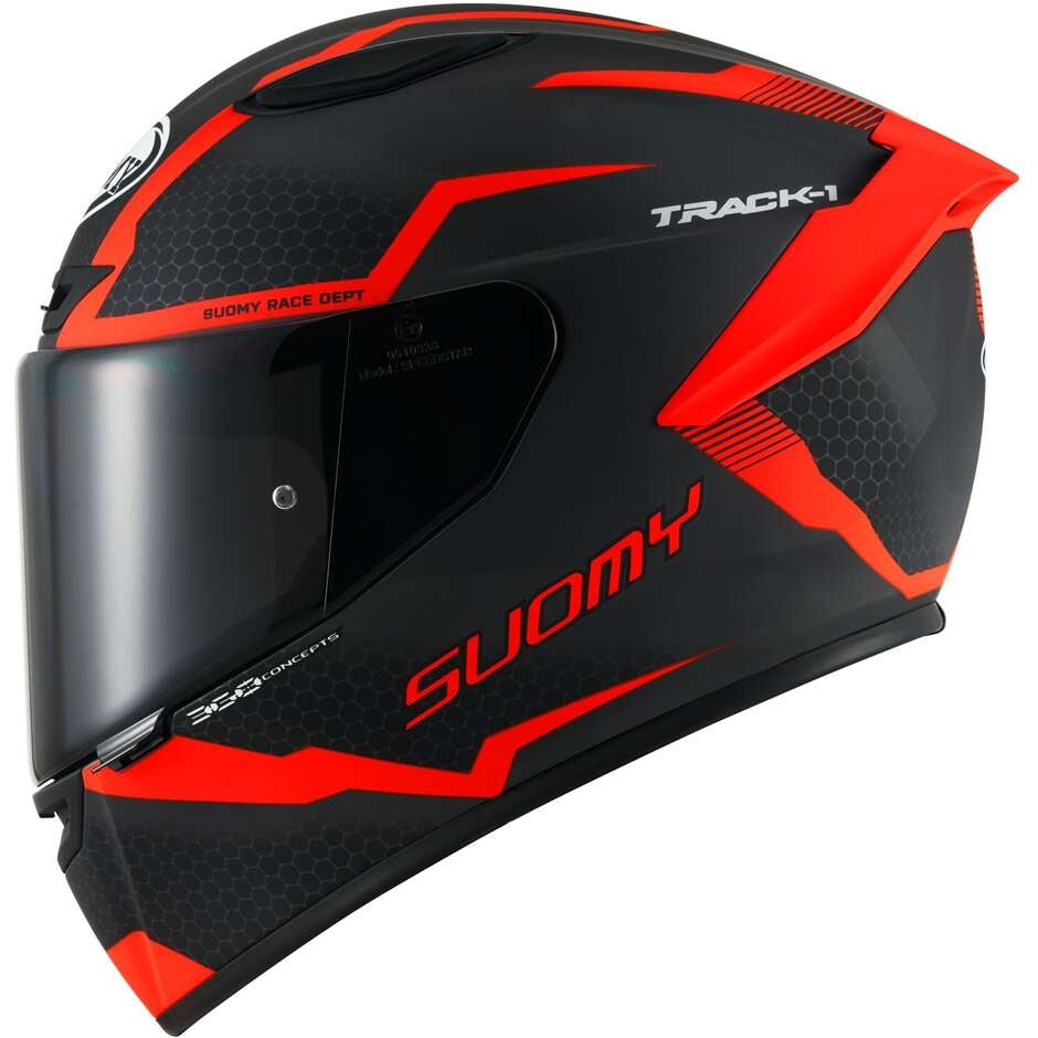 SUOMY-CASCOS TRACK-1 REACTION MATT ANTHRACITE/RED - SECURTEX MOTOR S.L (t/a MaximoMoto)