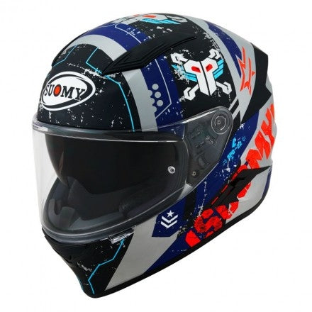 SUOMY-CASCOS SPEEDSTAR TACTIC MATT SILVER/RED - SECURTEX MOTOR S.L (t/a MaximoMoto)