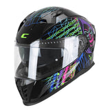 CGM 311T BLAST TECH CASCO DE MOTO INTEGRALES NEGRO MORADO VERDE FLUOR