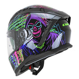 CGM 311T BLAST TECH CASCO DE MOTO INTEGRALES NEGRO MORADO VERDE FLUOR