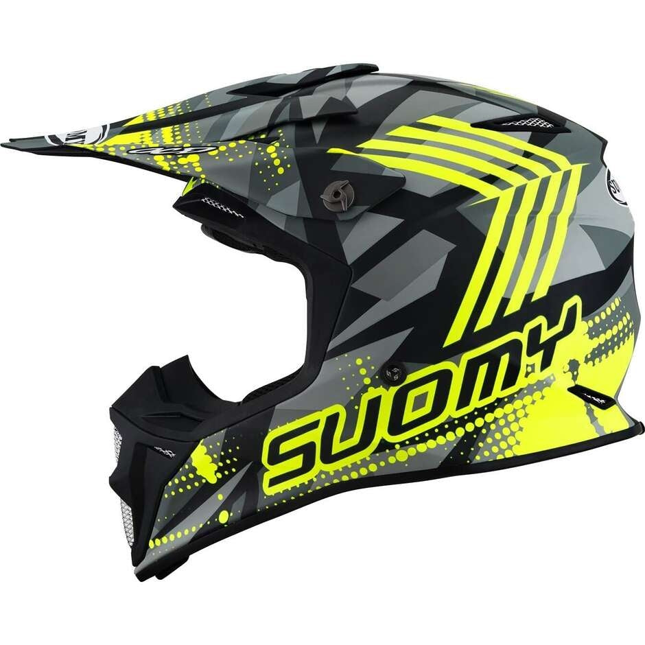 SUOMY-CASCOS MX SPEED PRO SERGEANT MATT GREY/YELLOW FLUO - SECURTEX MOTOR S.L (t/a MaximoMoto)