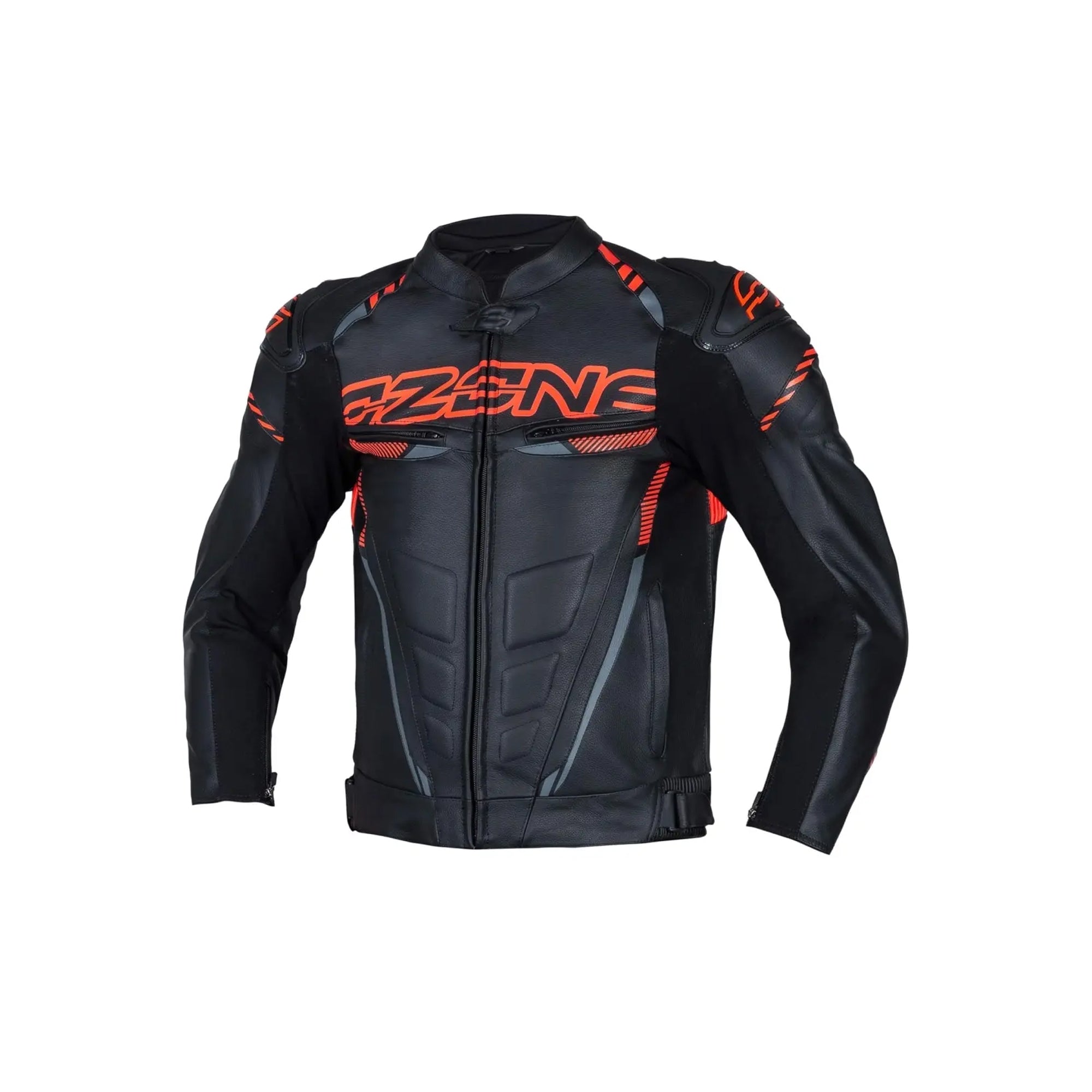 OZONE - Chaqueta Piel RS600 BLACK/FLUO RED - SECURTEX MOTOR S.L (t/a MaximoMoto)