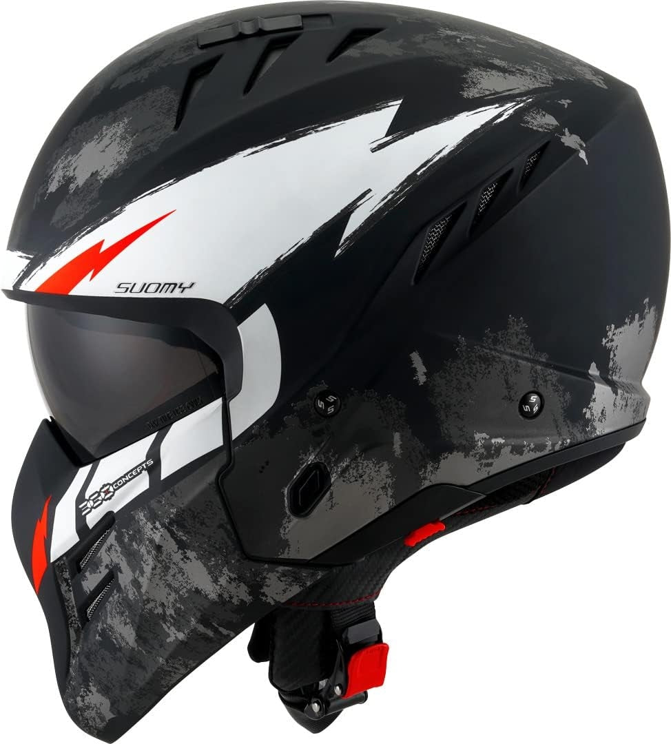 SUOMY-CASCOS ARMOR HI VOLT MATT BLACK/WHITE - SECURTEX MOTOR S.L (t/a MaximoMoto)
