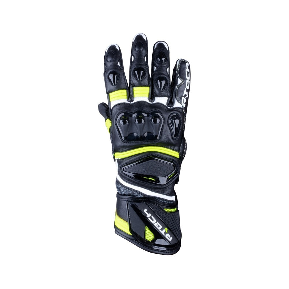 R-TECH - Guante Piel Robo Man Negro/Amarillo Fluor - SECURTEX MOTOR S.L (t/a MaximoMoto)