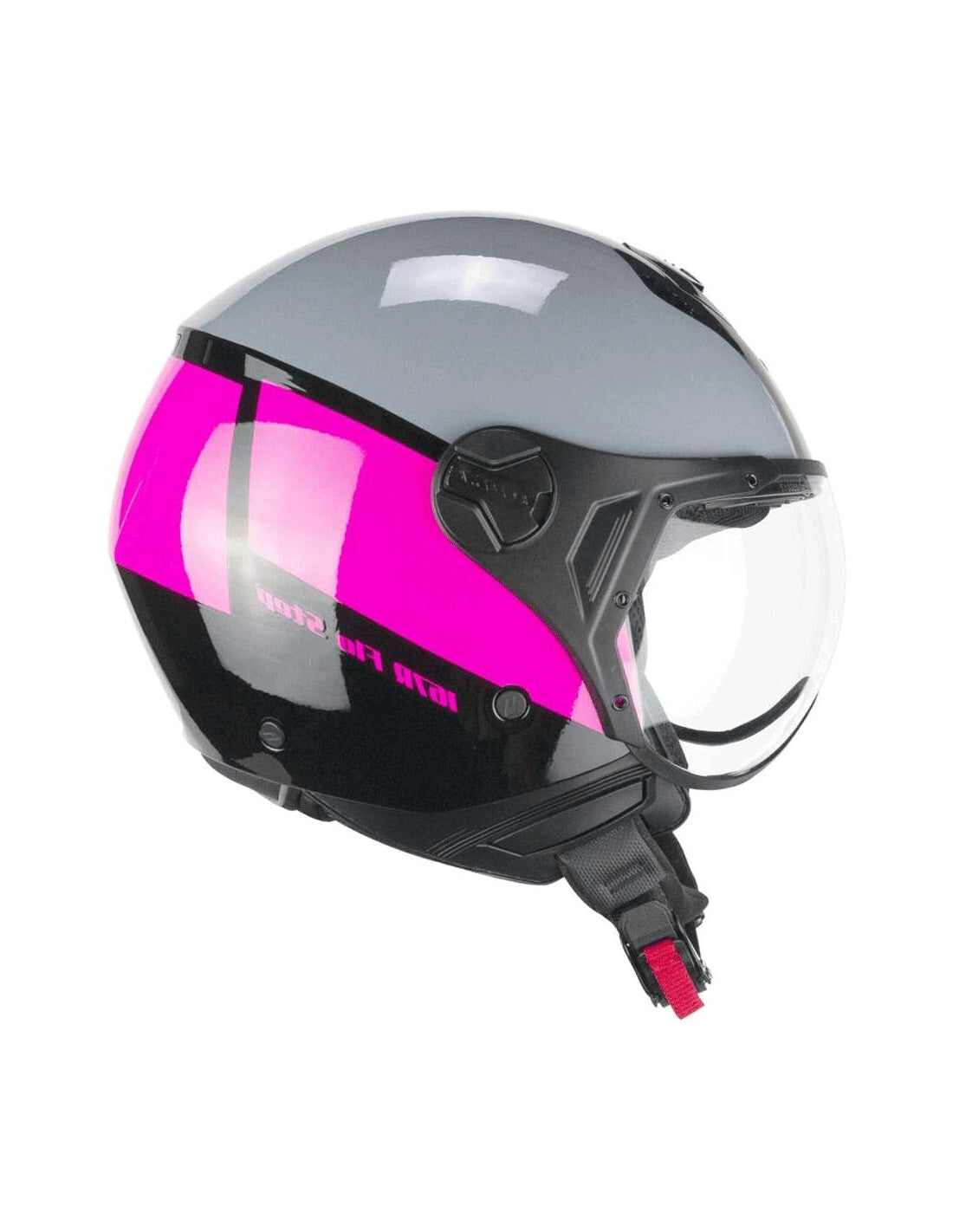 CGM 167R FLO STEP JET CASCO MOTO GRIGIO FUCSIA SAGOMATA - CASCO