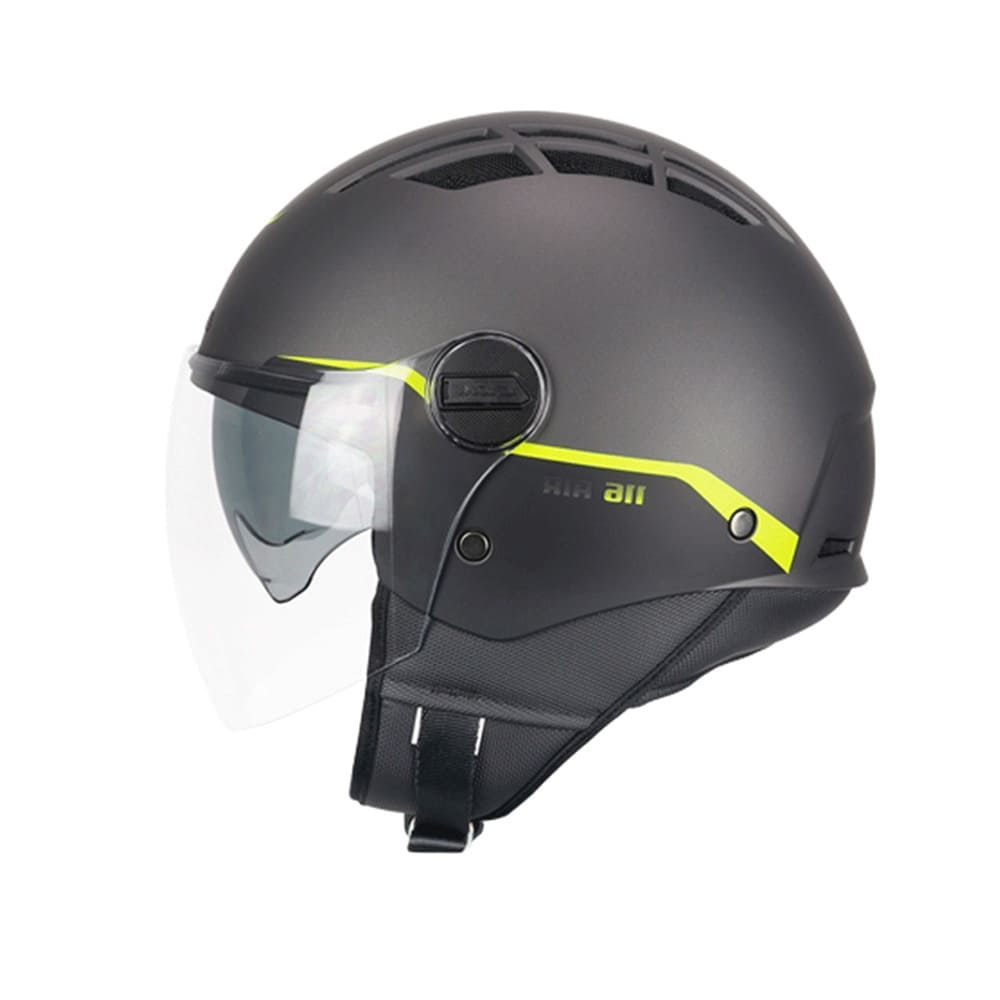 CGM 116G AIR BICO Jet Casco Scooter Grafito Amarillo Fluo