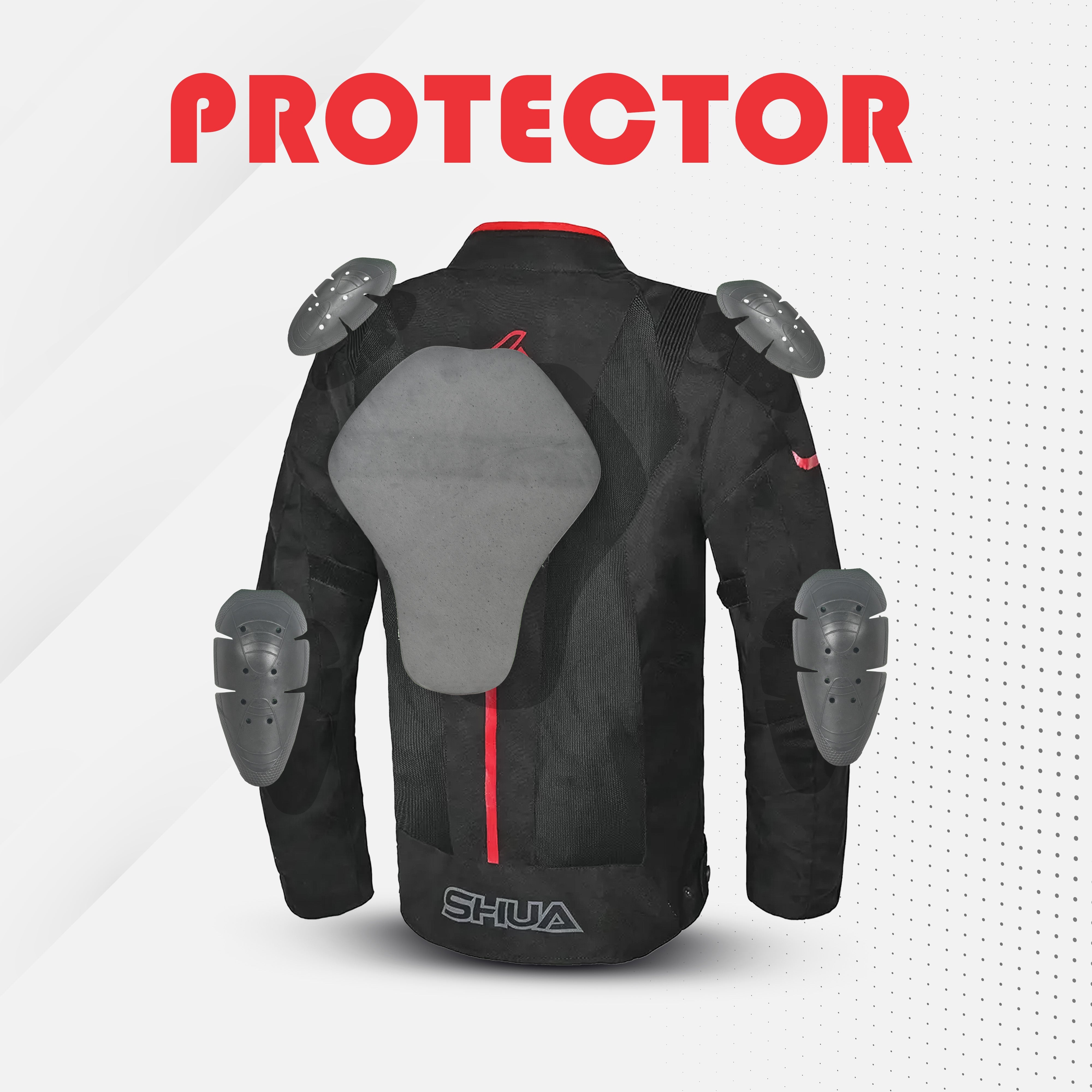 SHUA - Chaqueta Textil Gravity Lite Man Negro/Rojo - CHAQUETA