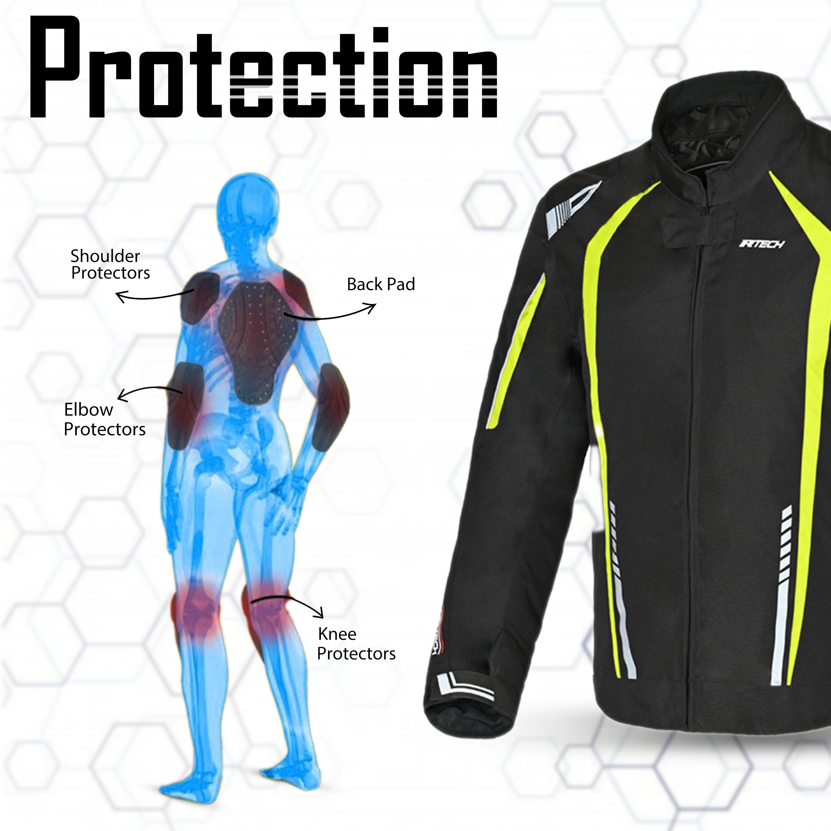 R-TECH - Chaqueta Textil Marshal  Negro/Azul - SECURTEX MOTOR S.L (t/a MaximoMoto)