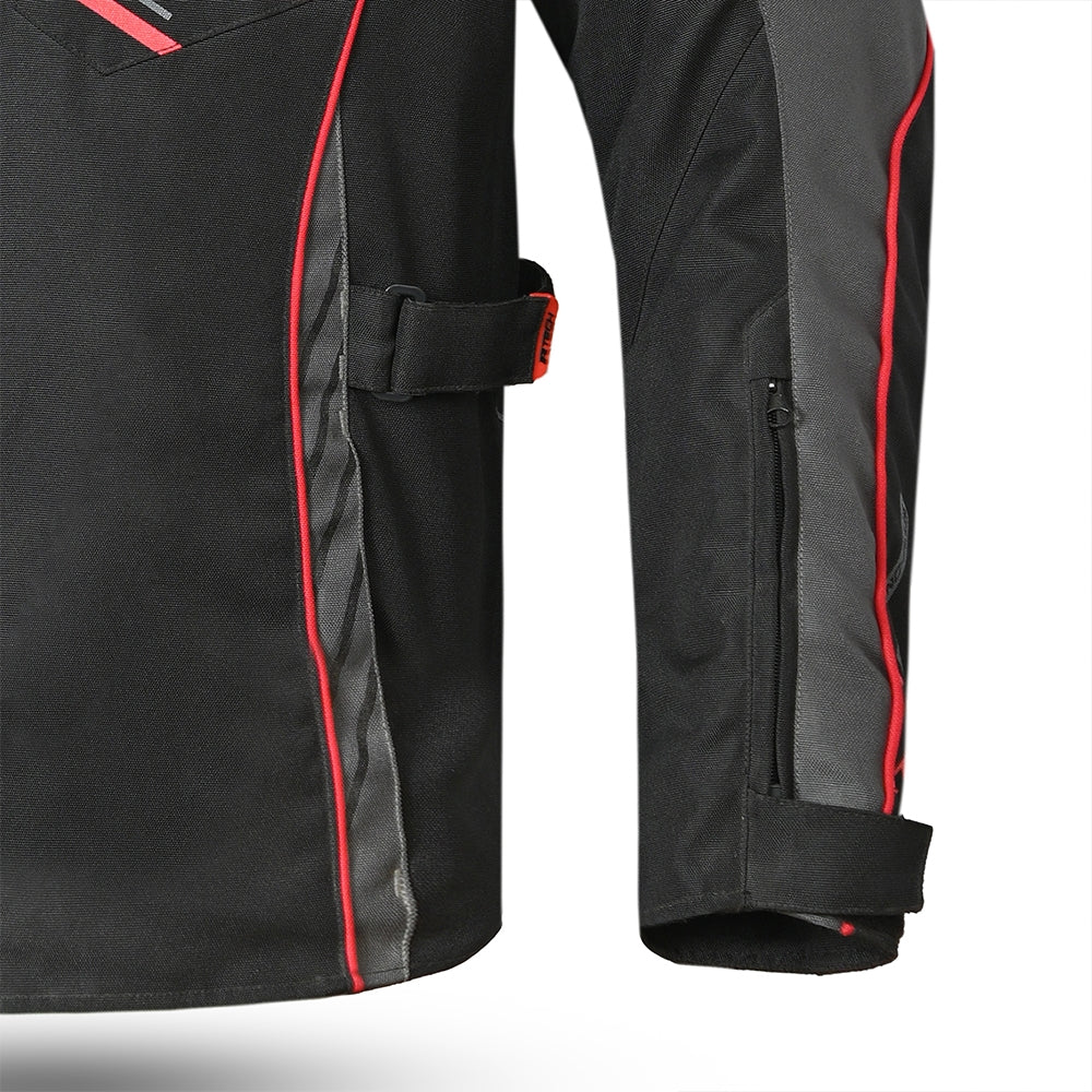 R-TECH Chaqueta Textil Knight Rider (Long) Negro/Antracita/Rojo - SECURTEX MOTOR S.L (t/a MaximoMoto)