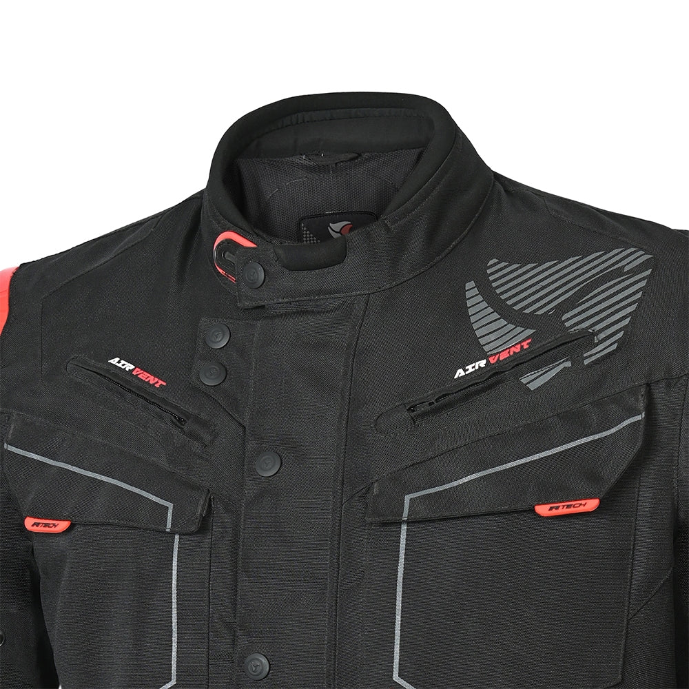 R-TECH Chaqueta Textil Knight Rider (Long) Negro/Antracita/Rojo - SECURTEX MOTOR S.L (t/a MaximoMoto)