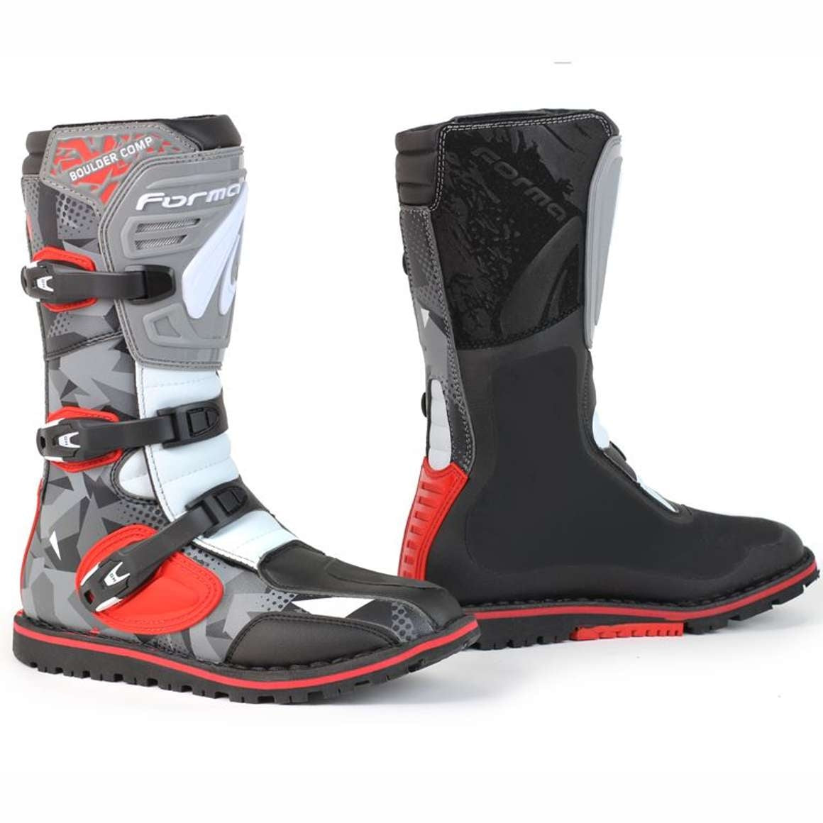 FORMA - BOULDER COMP BOOT CAMO/RED/WHITE/GREY - SECURTEX MOTOR S.L (t/a MaximoMoto)