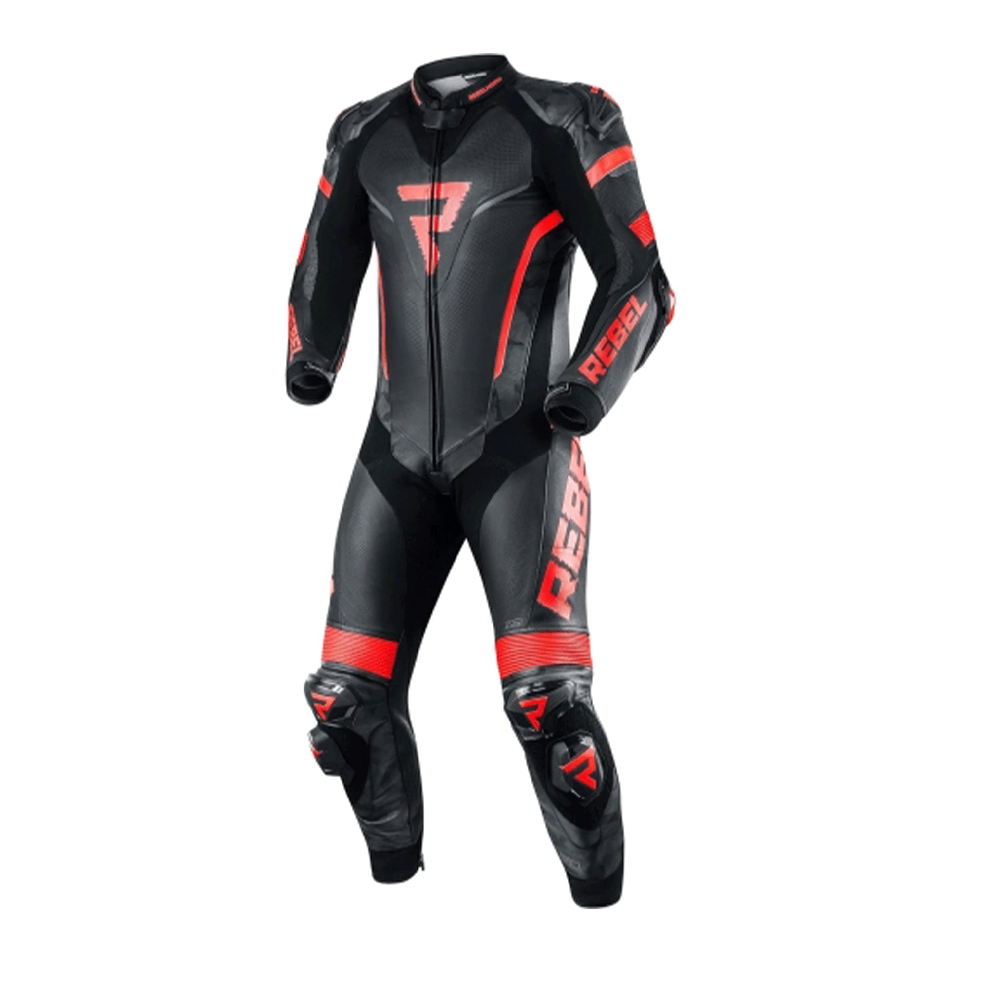 REBEL HORN - Monos Piel REBELHORN REBEL BLACK/FLO RED - SECURTEX MOTOR S.L (t/a MaximoMoto)