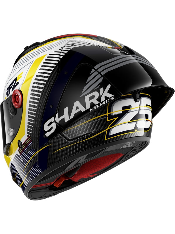 SHARK - AERON-GP REPLICA RAUL FERNANDEZ SIGNATURE Carbon White Yellow - SECURTEX MOTOR S.L (t/a MaximoMoto)