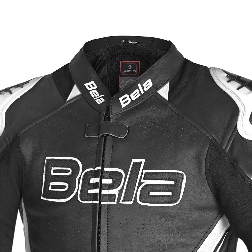 BELA - Chaqueta Piel Rocket man Negro/Blanco - SECURTEX MOTOR S.L (t/a MaximoMoto)