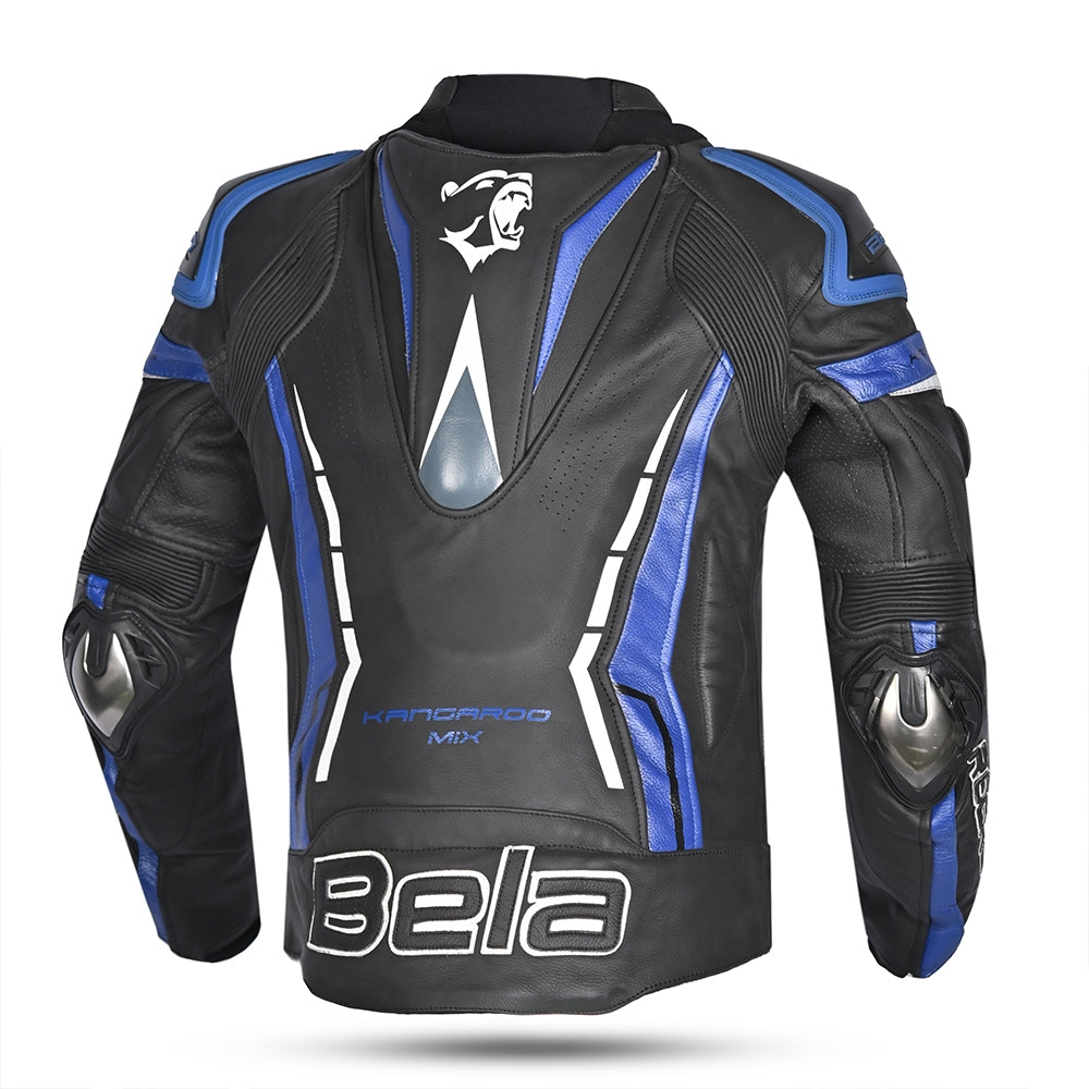 BELA - Chaqueta Piel Rocket man Negro/Azul - SECURTEX MOTOR S.L (t/a MaximoMoto)