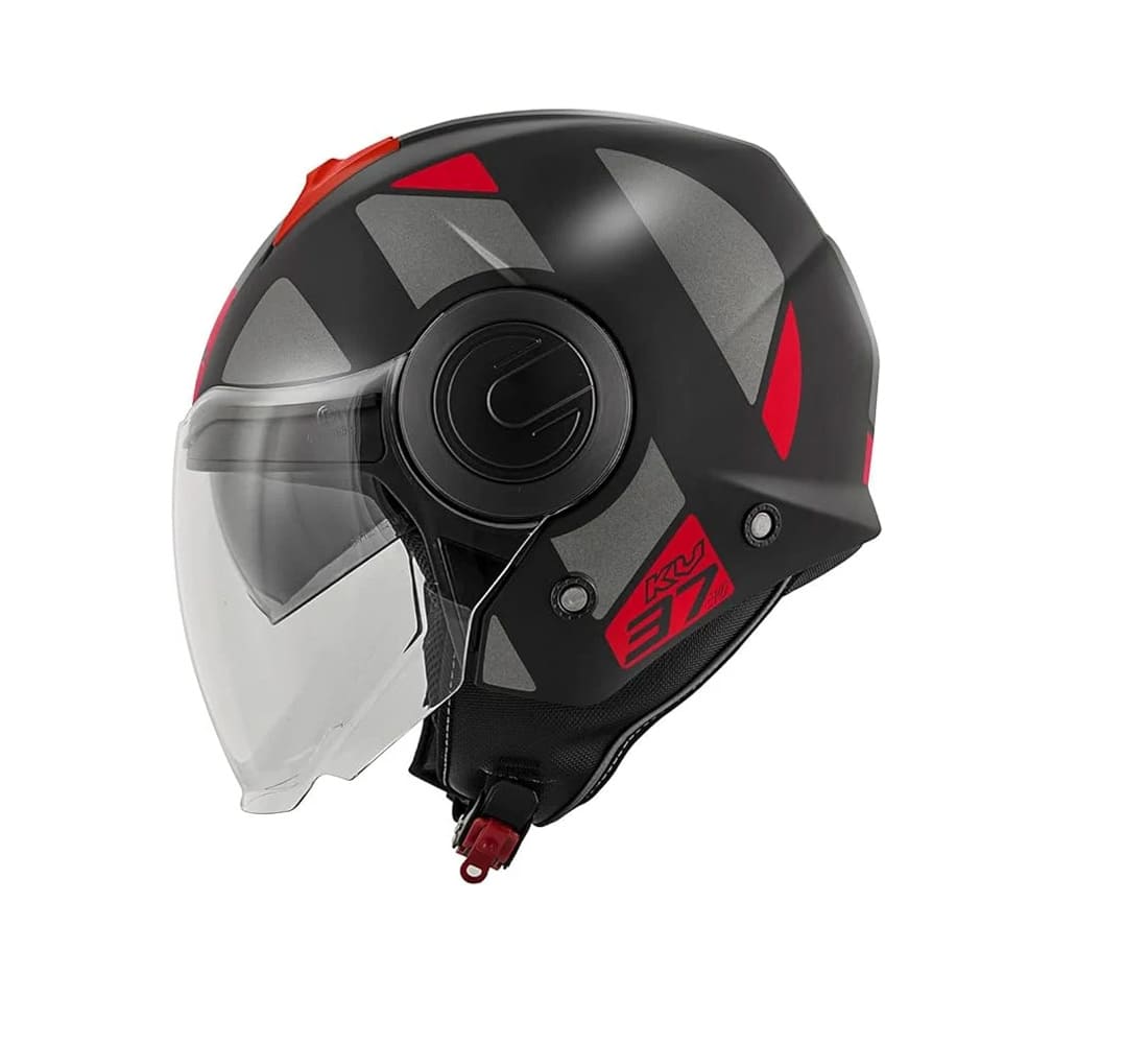 KAPPA KV 37 EVO Moto Cara Abierta Casco Titanium Rojo Mate - CASCO