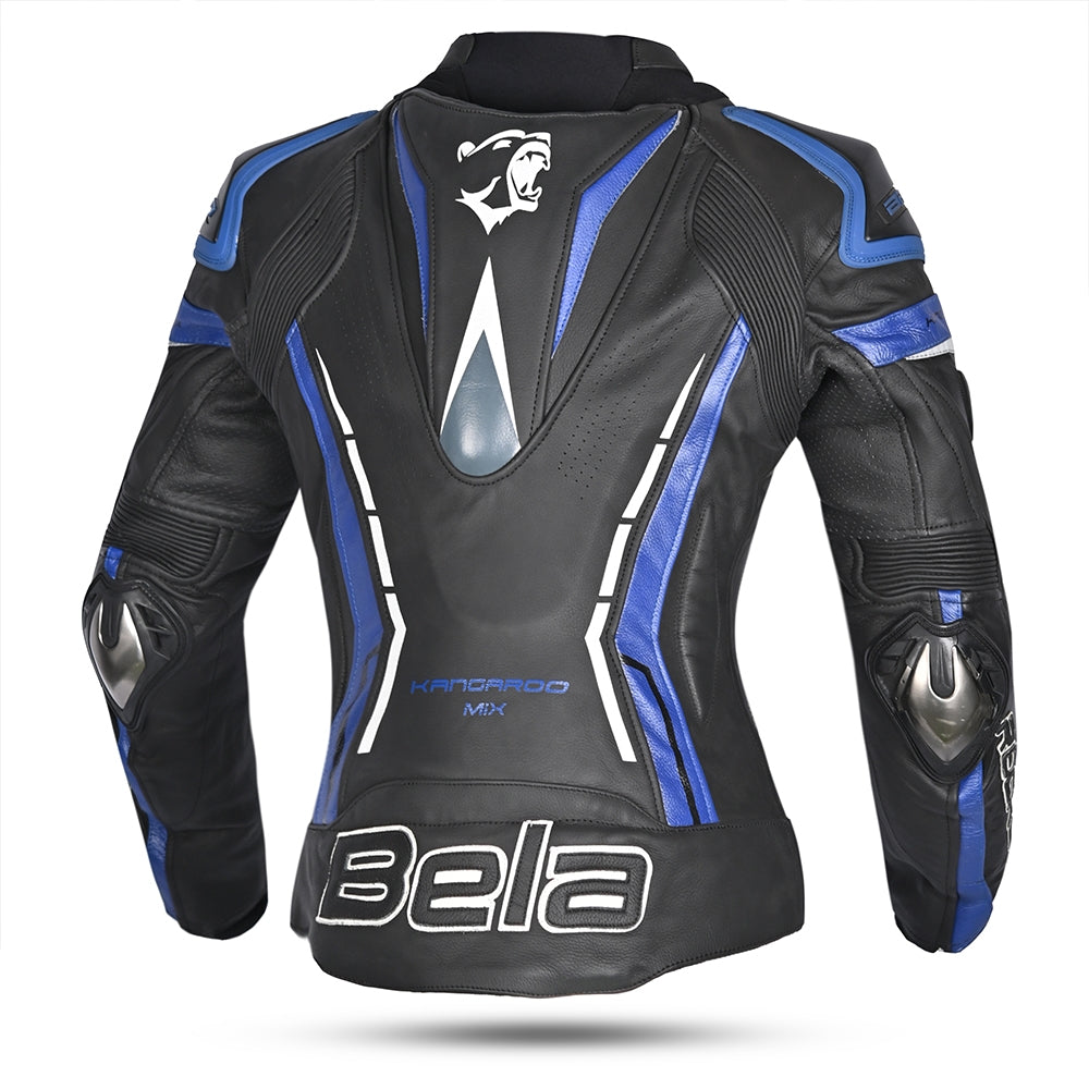 BELA - Chaqueta Piel Rocket lady Negro/Azul - SECURTEX MOTOR S.L (t/a MaximoMoto)