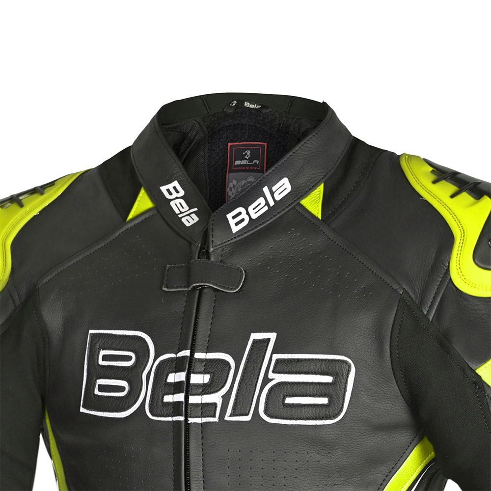 BELA - Chaqueta Piel Rocket lady Negro/Amarillo Fluor - SECURTEX MOTOR S.L (t/a MaximoMoto)