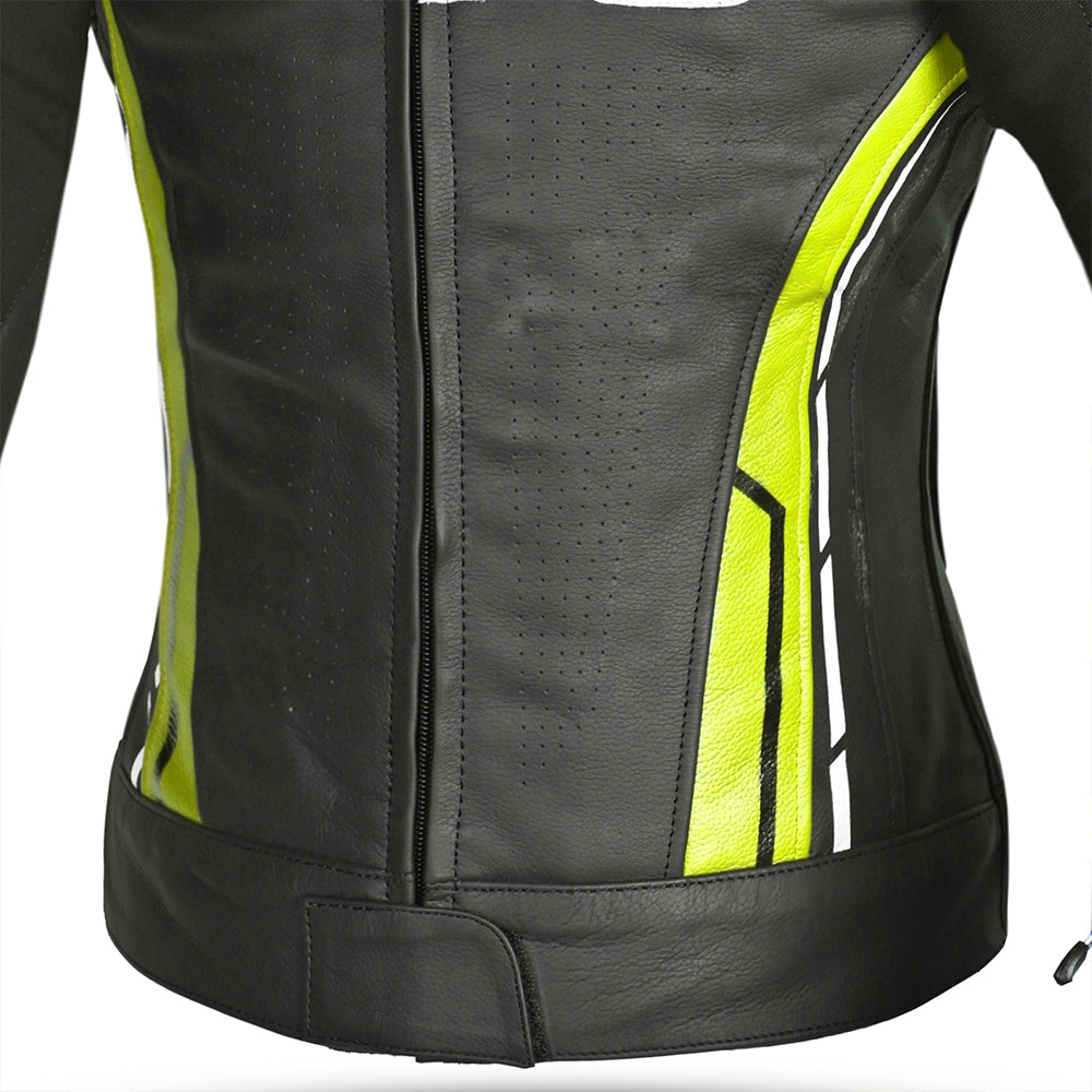 BELA - Chaqueta Piel Rocket lady Negro/Amarillo Fluor - SECURTEX MOTOR S.L (t/a MaximoMoto)