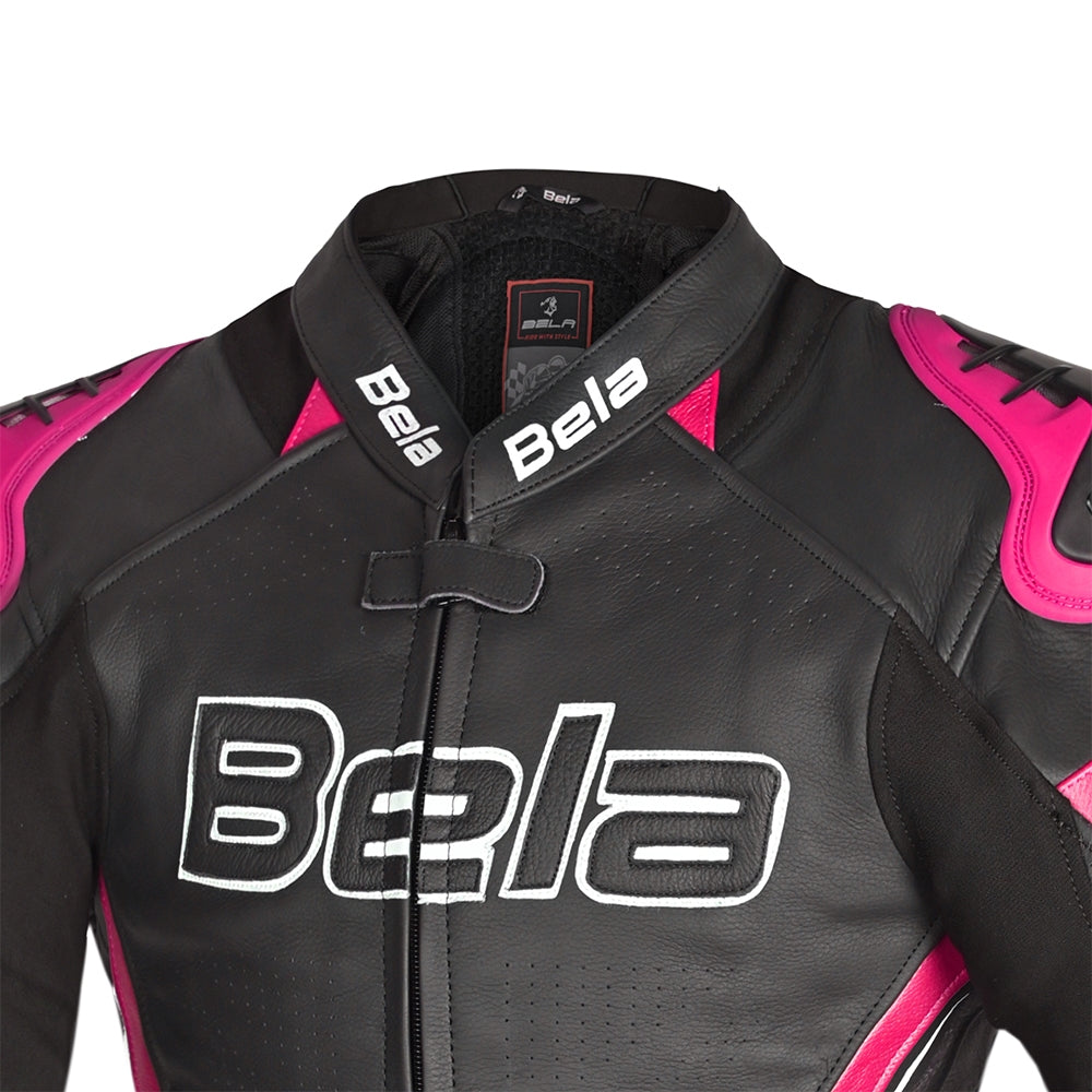 BELA - Chaqueta Piel Rocket lady Negro/Rosa - SECURTEX MOTOR S.L (t/a MaximoMoto)