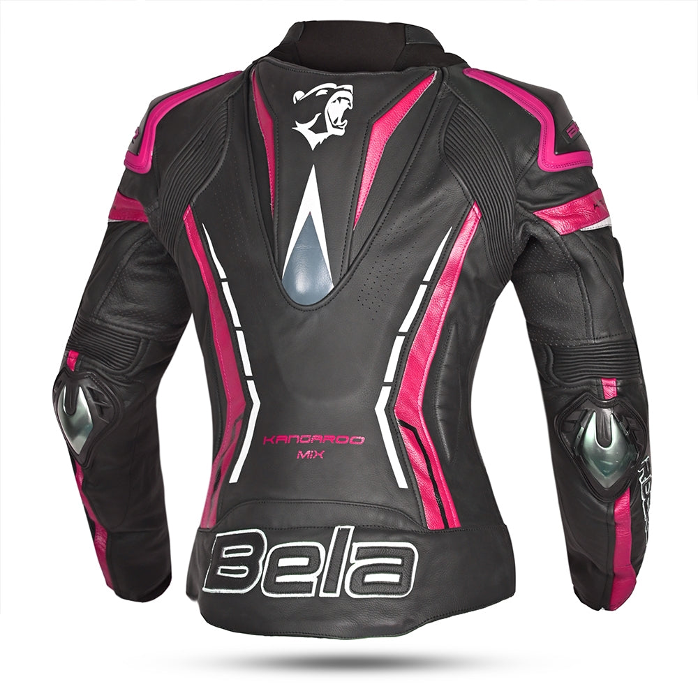 BELA - Chaqueta Piel Rocket lady Negro/Rosa - SECURTEX MOTOR S.L (t/a MaximoMoto)