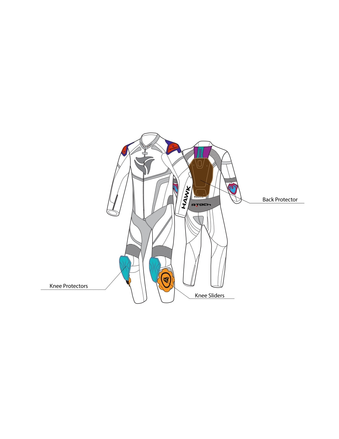 R-TECH -Mono 1 PC Hawk Negro/Rojo/Verde - SECURTEX MOTOR S.L (t/a MaximoMoto)