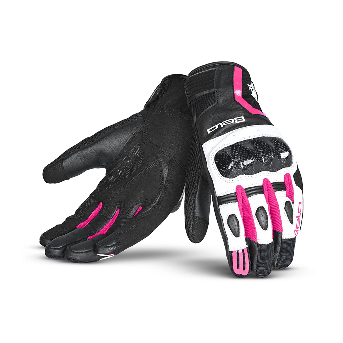 BELA - Guante Piel Air Flow Lady Negro/Rosa - SECURTEX MOTOR S.L (t/a MaximoMoto)