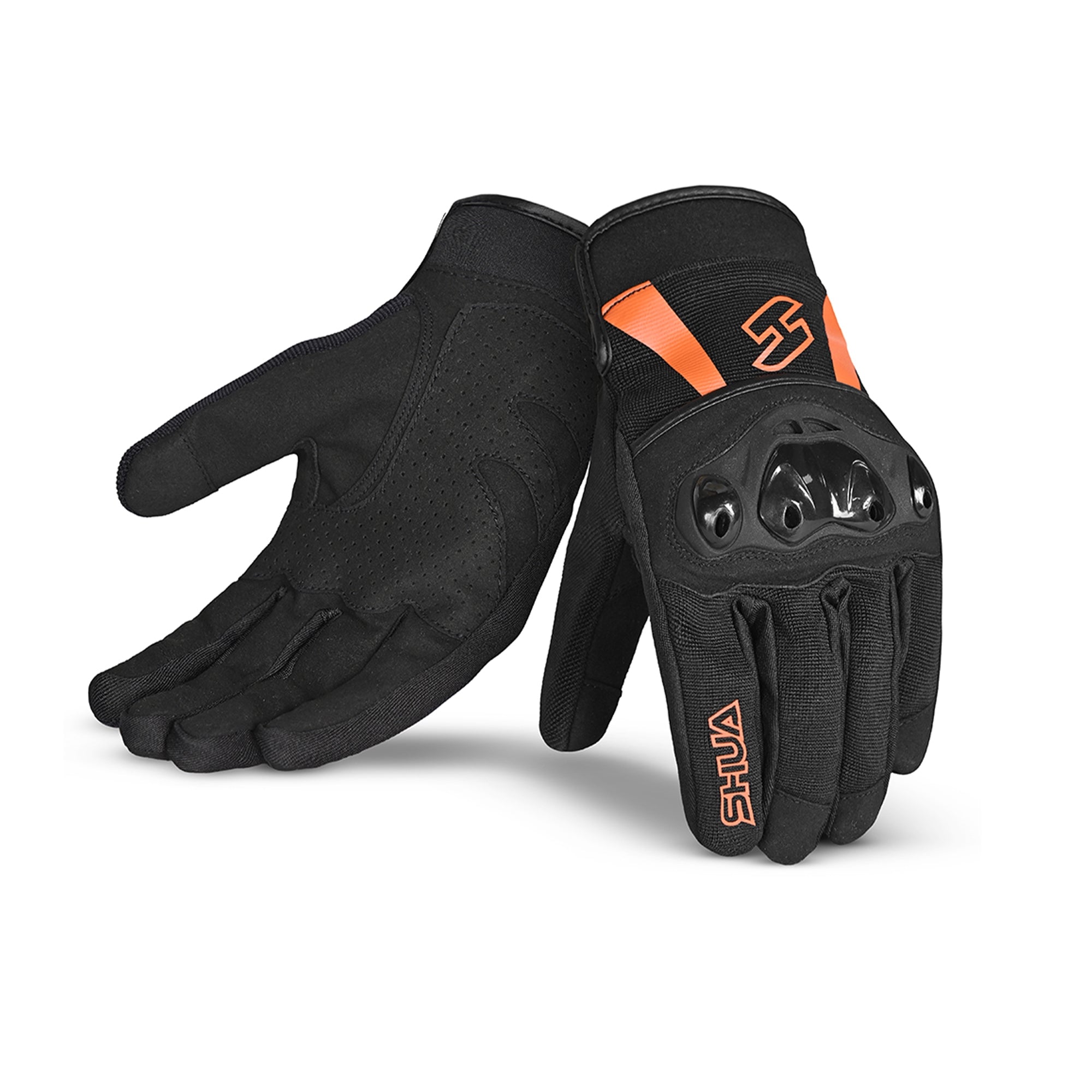 SHUA - Guante Textil SHUA Shot Negro/Naranja-Maximo Moto