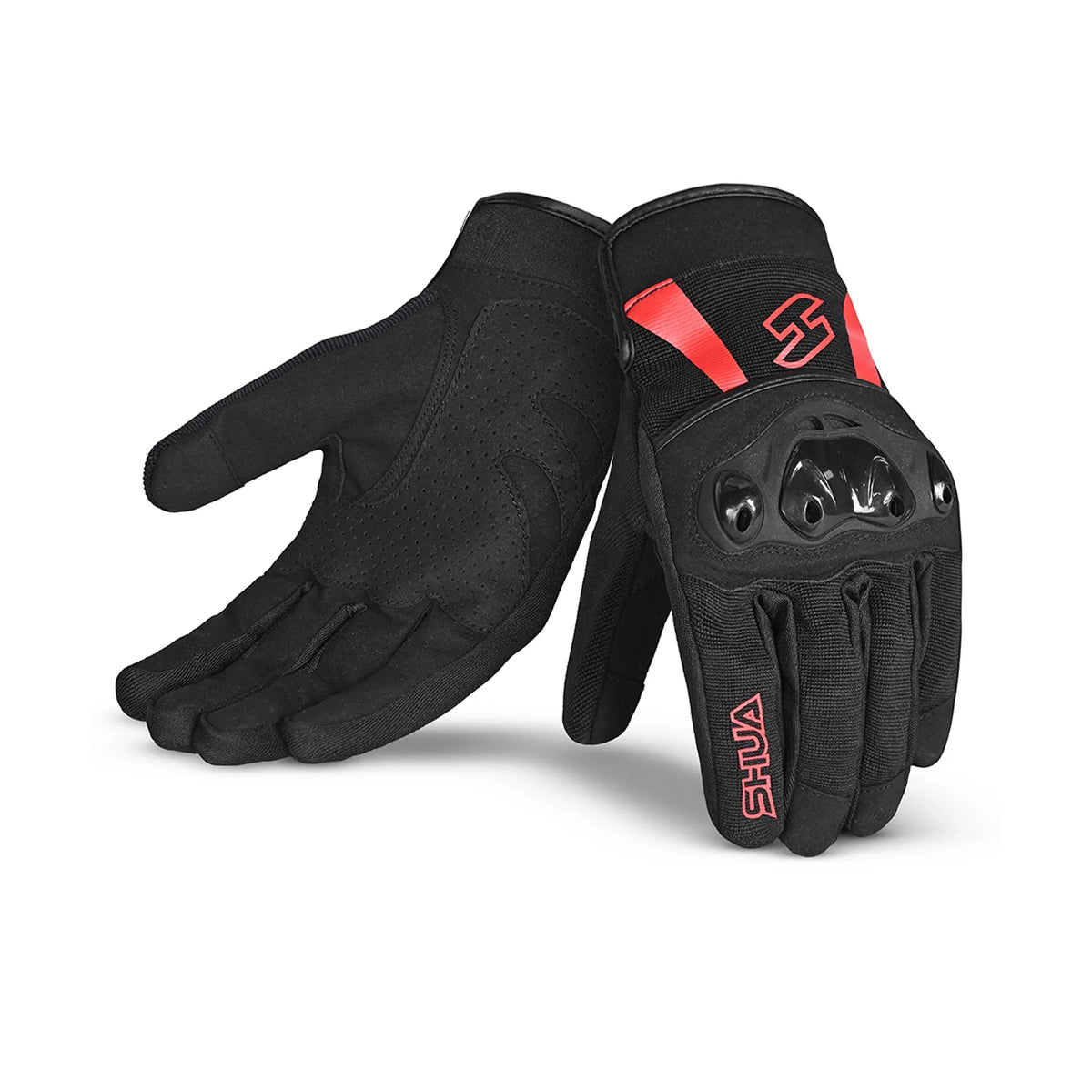 SHUA - GUANTES TEXTIL SHOT LADY NEGRO/ROJO-GUANTES-Maximo Moto