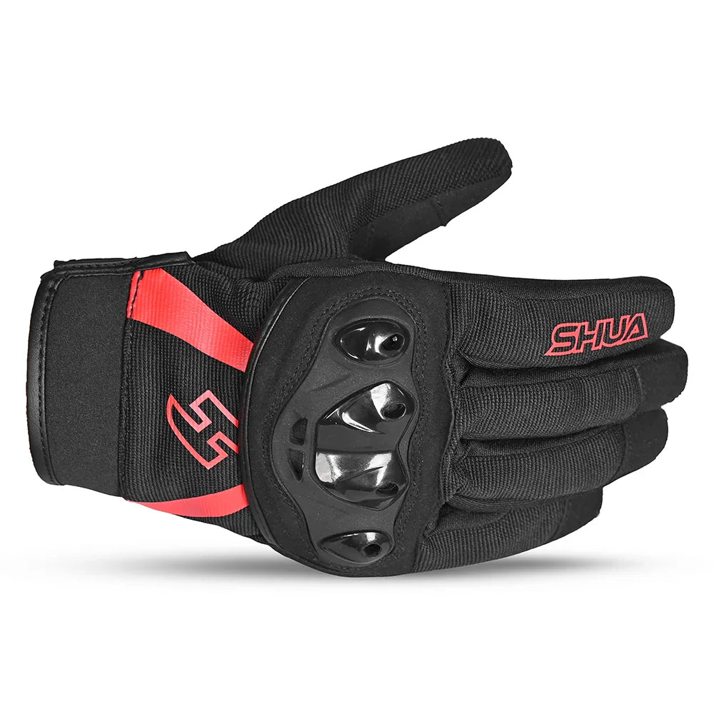 SHUA - GUANTES TEXTIL SHOT LADY NEGRO/ROJO-GUANTES-Maximo Moto
