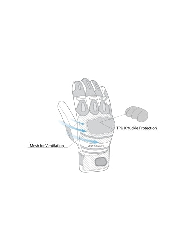 R-TECH - Guante Piel Robo Man Negro/Rojo - SECURTEX MOTOR S.L (t/a MaximoMoto)